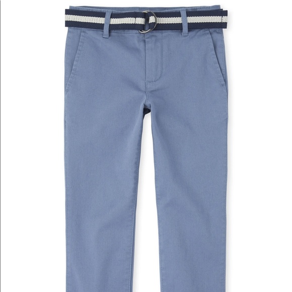 Boys Belted Stretch Chino Pants- Hudson Bay
